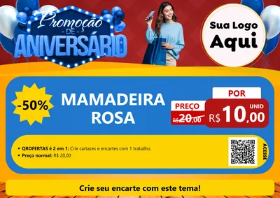 Modelo de Cartaz para Cartaz A4 Horizontal com o tema Promoção de Aniversário para Bebês
