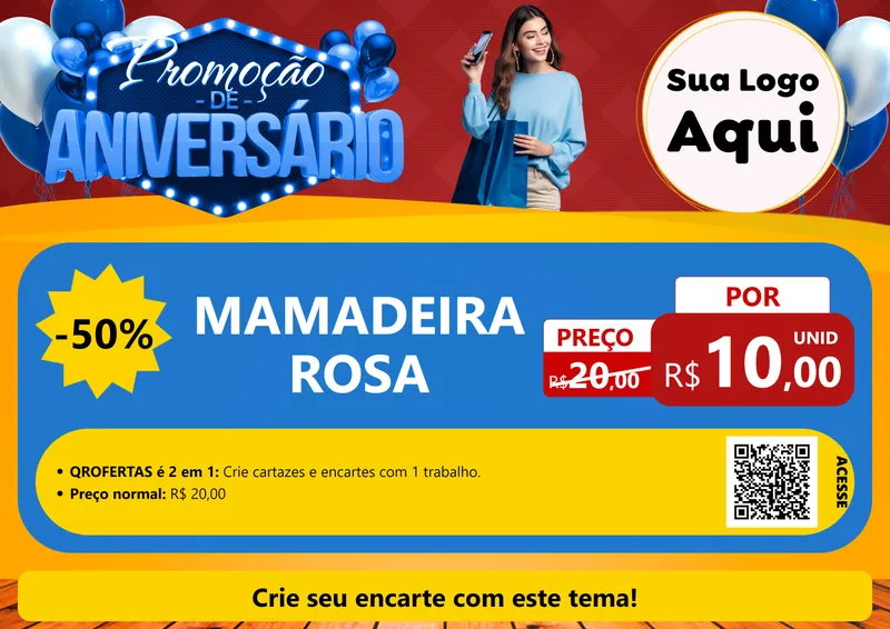 Modelo de Cartaz para Cartaz A4 Horizontal com o tema Promoção de Aniversário para Bebês