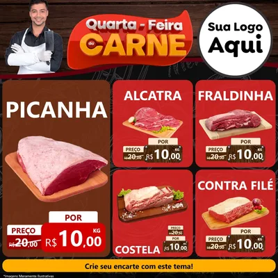 Modelo de Rede Social para Feed Facebook com o tema Quarta-Feira de Carne para Açougue
