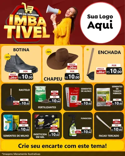 Modelo de Rede Social para Feed Instagram com o tema Fim de Semana Imbatível para Agropecuária