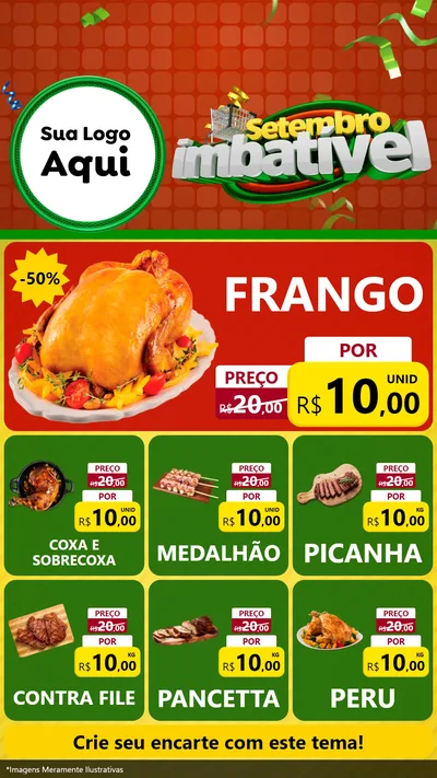 Modelo de Rede Social para Stories com o tema Setembro Imbatível para Assados
