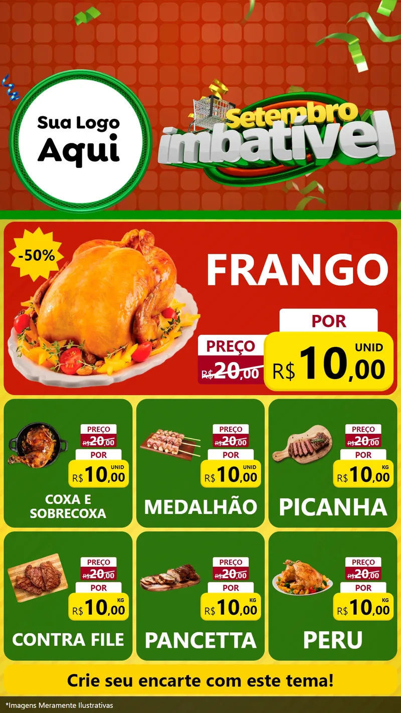 Modelo de Rede Social para Stories com o tema Setembro Imbatível para Assados