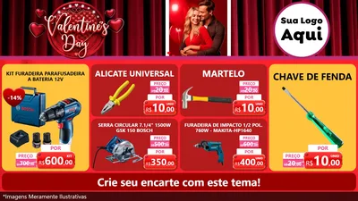 Modelo de TV para TV Horizontal com o tema Valentine's Day para Maquinas e Ferramentas