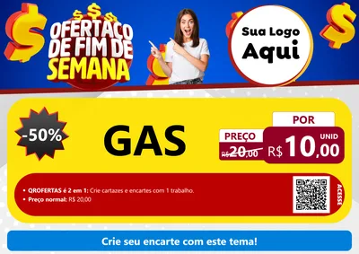 Modelo de Cartaz para Cartaz A4 Horizontal com o tema Ofertaço de Fim de Semana para Água e gás