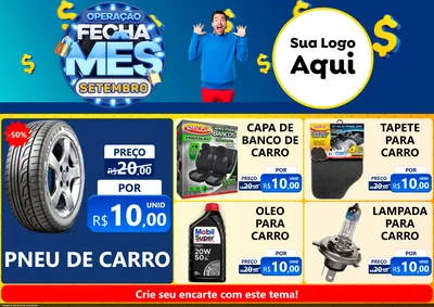 Modelo de Encarte para Encarte A4 Horizontal com o tema Operação Fecha Mês Setembro para Auto peças