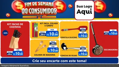 Modelo de TV para TV Horizontal com o tema Fim de Semana do Consumidor para Utilidades Domésticas