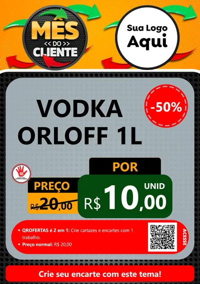 Modelo de Cartaz para Cartaz A4 Vertical com o tema Mês do Cliente para Distribuidora de bebidas