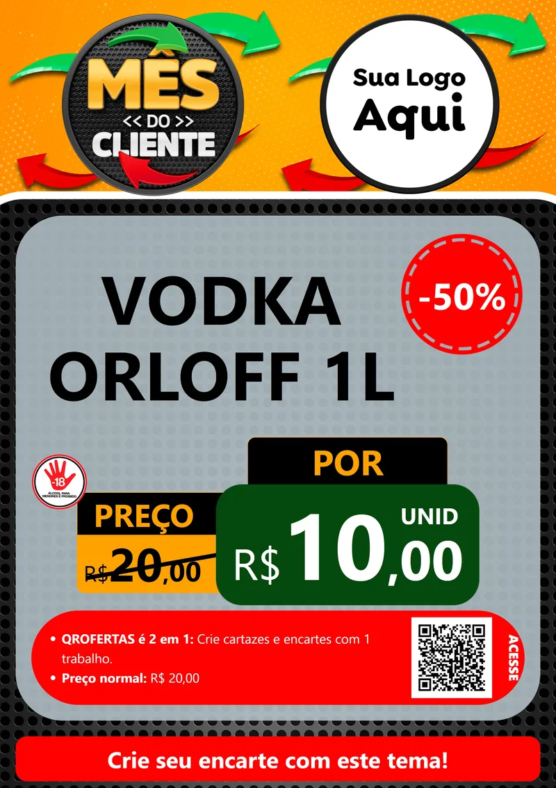 Modelo de Cartaz para Cartaz A4 Vertical com o tema Mês do Cliente para Distribuidora de bebidas