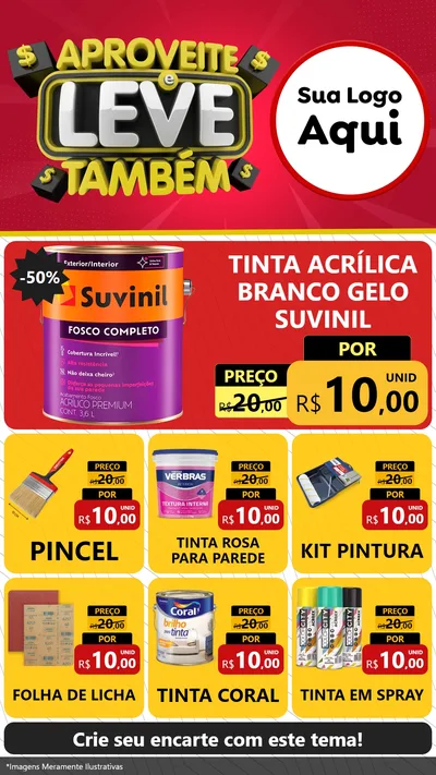 Modelo de Rede Social para Stories com o tema Aproveite e Leve Também para Tintas e Ferramentas