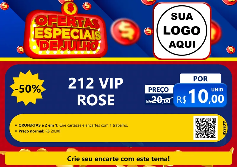 Modelo de Cartaz para Cartaz A4 Horizontal com o tema Ofertas Especiais de Julho para Perfumes
