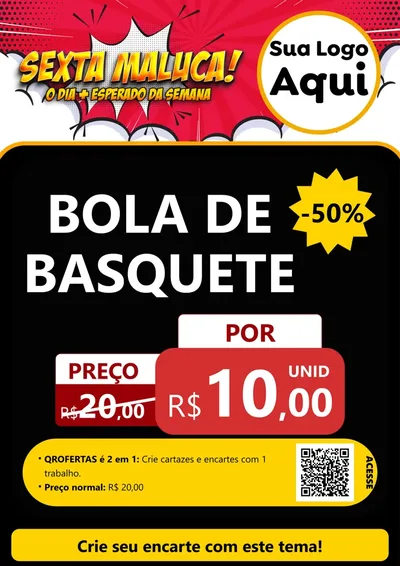 Modelo de Cartaz para Cartaz A4 Vertical com o tema Sexta Maluca! para Artigos Esportivos