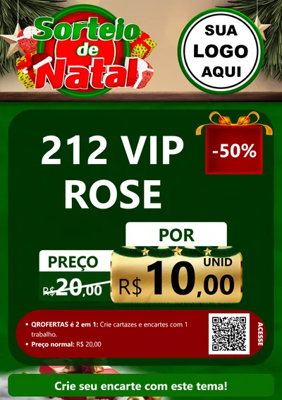 Modelo de Cartaz para Cartaz A4 Vertical com o tema Sorteio de Natal para Perfumes