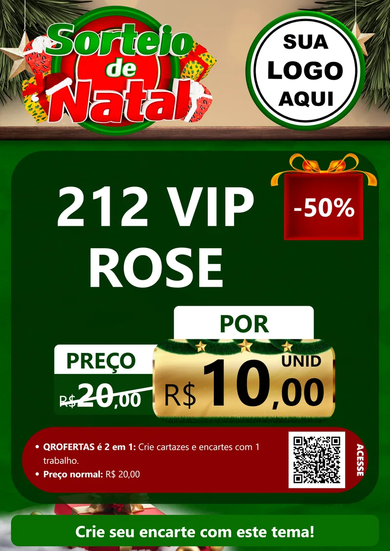 Modelo de Cartaz para Cartaz A4 Vertical com o tema Sorteio de Natal para Perfumes