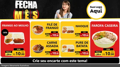 Modelo de TV para TV Horizontal com o tema Fecha Mês para Restaurante