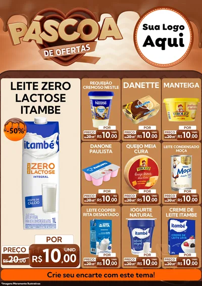 Modelo de Encarte para Encarte A4 Vertical com o tema Páscoa de Ofertas para Frios e Laticínios