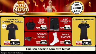 Modelo de TV para TV Horizontal com o tema Super Ano Novo para Roupas e acessórios