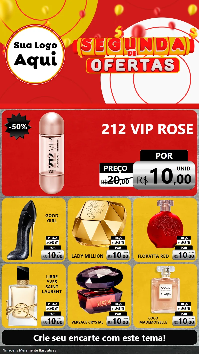 Modelo de Rede Social para Stories com o tema Segunda de Ofertas para Perfumes