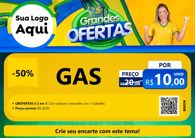Modelo de Cartaz para Cartaz A4 Horizontal com o tema Grandes Ofertas para Água e gás