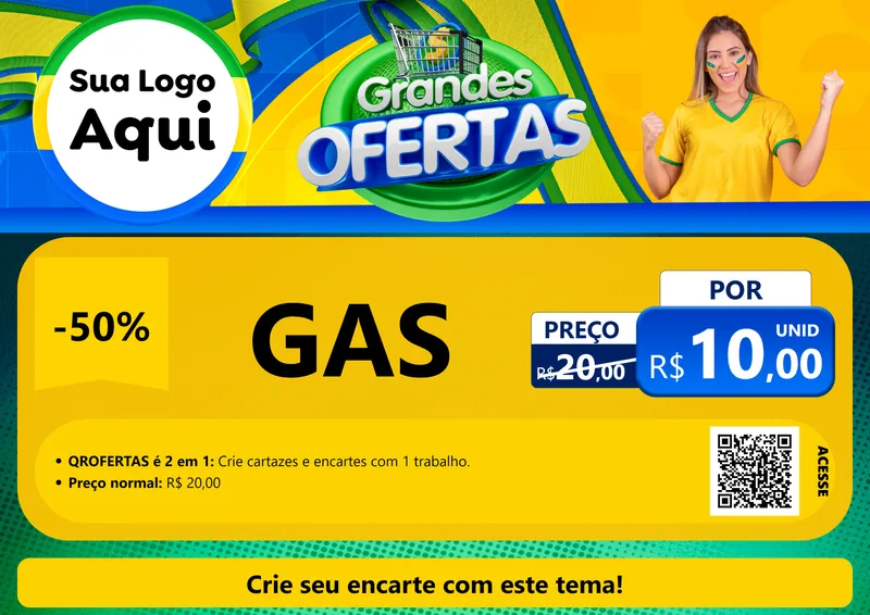 Modelo de Cartaz para Cartaz A4 Horizontal com o tema Grandes Ofertas para Água e gás