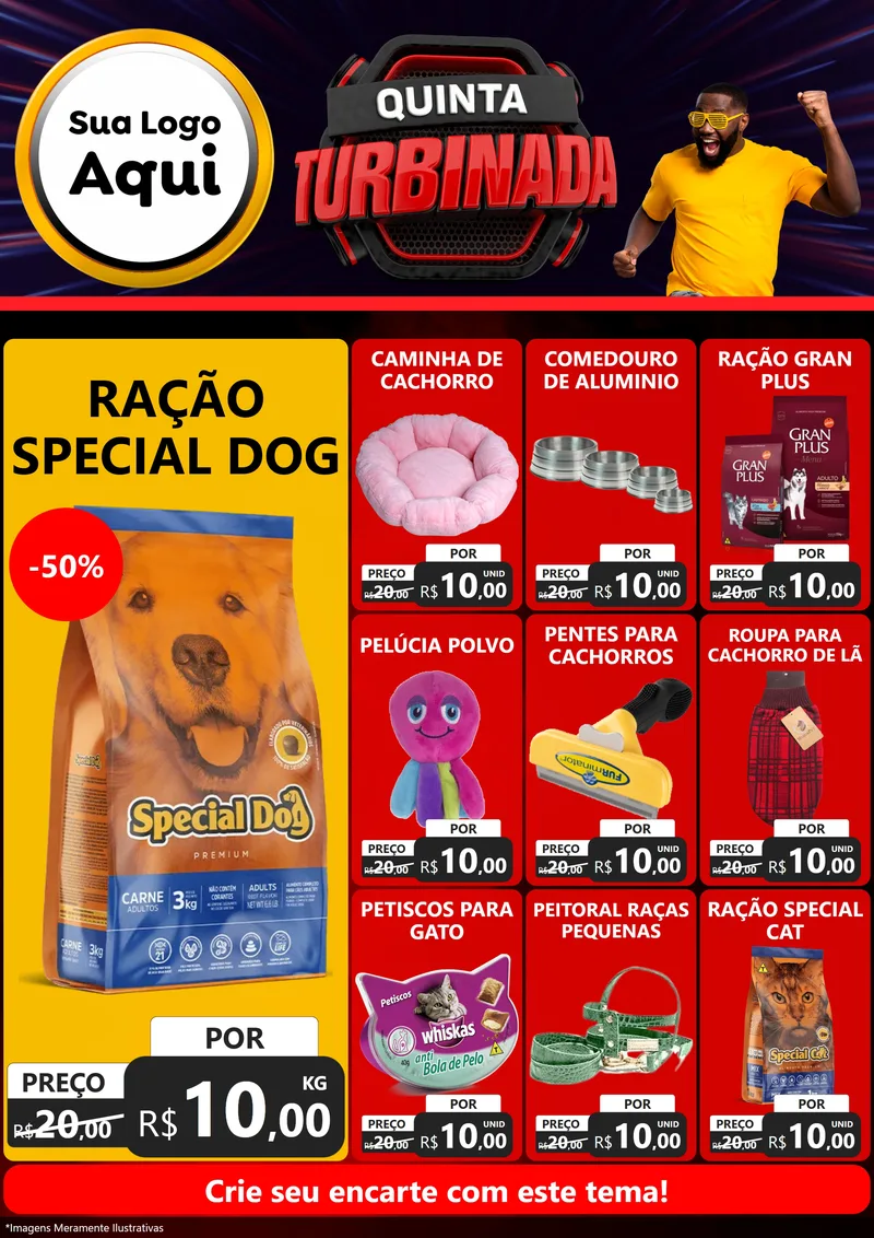 Modelo de Encarte para Encarte A4 Vertical com o tema Quinta Turbinada para Pet Shop