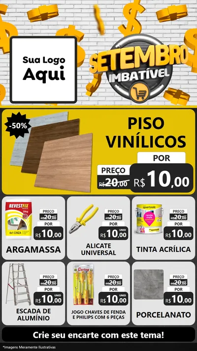 Modelo de Rede Social para Stories com o tema Setembro Imbatível para Material para Construção