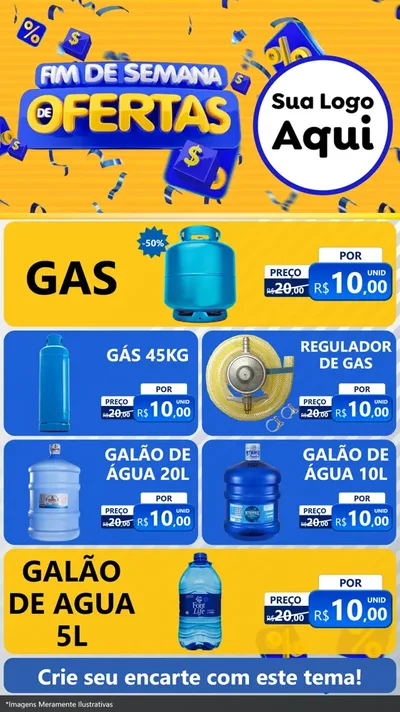 Modelo de TV para TV Vertical com o tema Fim de Semana de Ofertas para Água e gás
