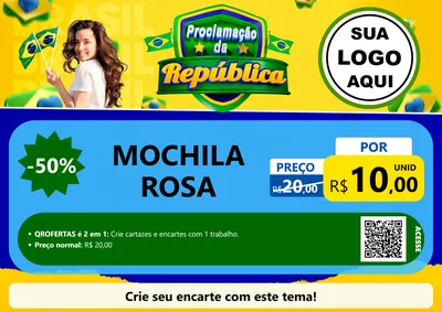 Modelo de Cartaz para Cartaz A4 Horizontal com o tema Proclamação da República para Papelaria