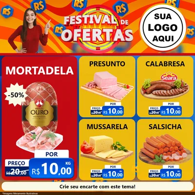 Modelo de Rede Social para Feed Facebook com o tema Festival de Ofertas para Frios e Laticínios