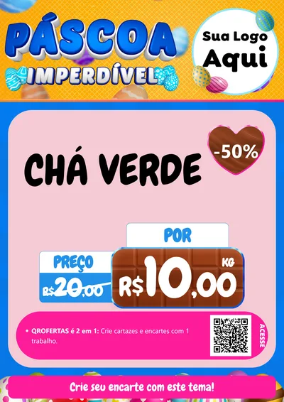 Modelo de Cartaz para Cartaz A4 Vertical com o tema Páscoa Imperdível para Produtos Naturais