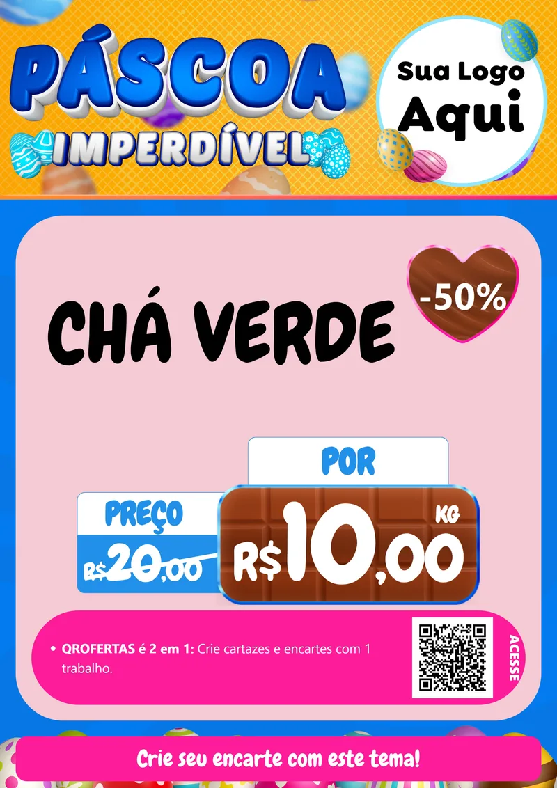 Modelo de Cartaz para Cartaz A4 Vertical com o tema Páscoa Imperdível para Produtos Naturais