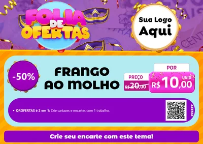 Modelo de Cartaz para Cartaz A4 Horizontal com o tema Folia de Ofertas para Restaurante