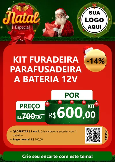 Modelo de Cartaz para Cartaz A4 Vertical com o tema Natal Especial para Maquinas e Ferramentas