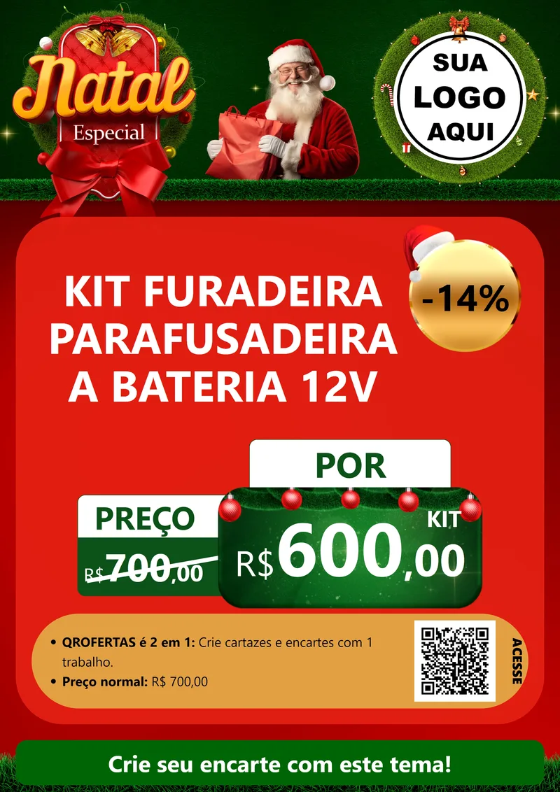 Modelo de Cartaz para Cartaz A4 Vertical com o tema Natal Especial para Maquinas e Ferramentas