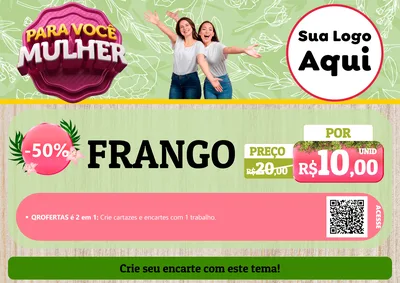 Modelo de Cartaz para Cartaz A4 Horizontal com o tema Para Você Mulher para Assados