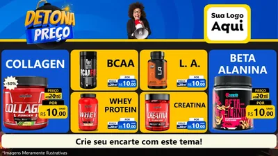 Modelo de TV para TV Horizontal com o tema Detona Preços para Suplementos alimentares