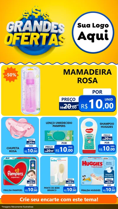 Modelo de Rede Social para Stories com o tema Grandes Ofertas para Bebês