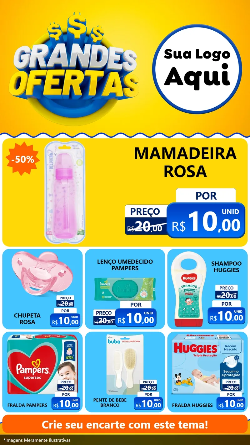 Modelo de Rede Social para Stories com o tema Grandes Ofertas para Bebês