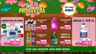 Modelo de TV para TV Horizontal com o tema Mês da Primavera para Produtos de Limpeza