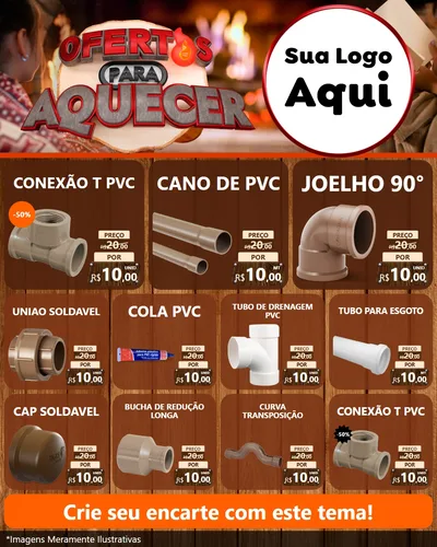Modelo de Rede Social para Feed Instagram com o tema Ofertas Para Aquecer para Tubos e conexões