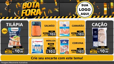 Modelo de TV para TV Horizontal com o tema Bota Fora para Peixaria