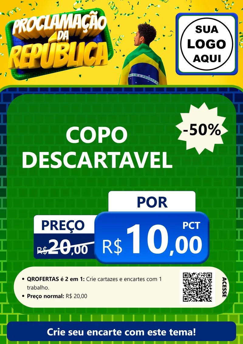 Modelo de Cartaz para Cartaz A4 Vertical com o tema Proclamação da República para Embalagens