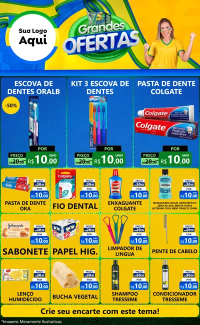 Modelo de Encarte para Encarte Grande com o tema Grandes Ofertas para Higiene Pessoal