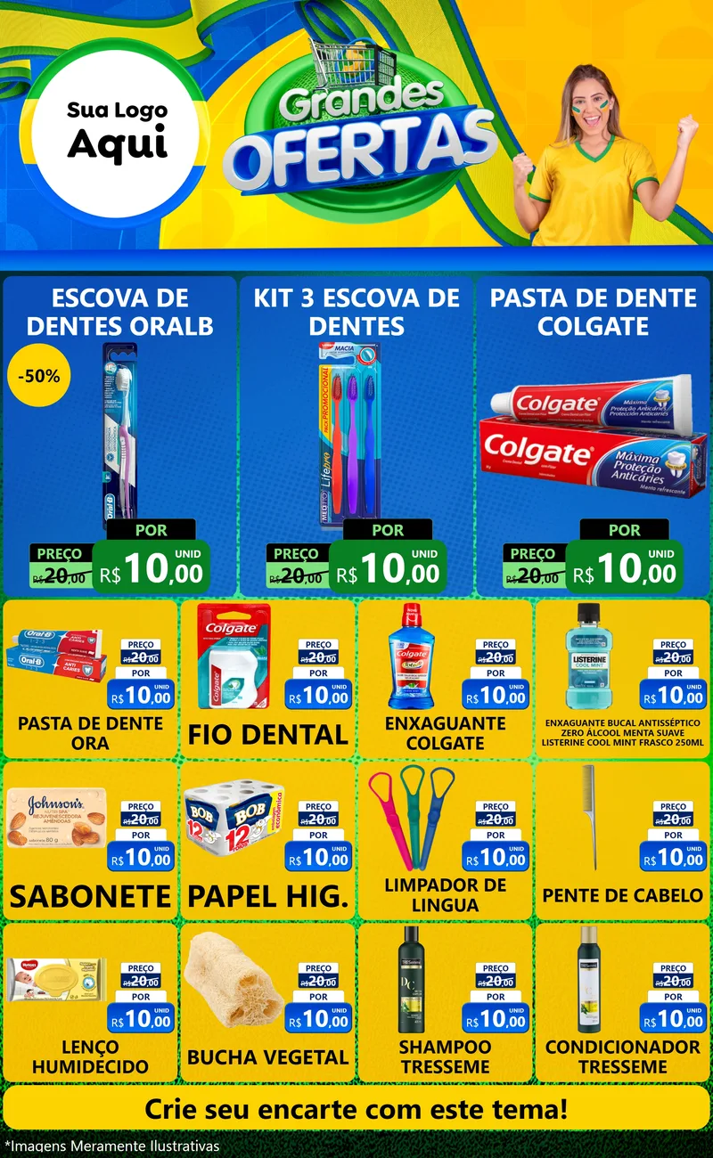 Modelo de Encarte para Encarte Grande com o tema Grandes Ofertas para Higiene Pessoal