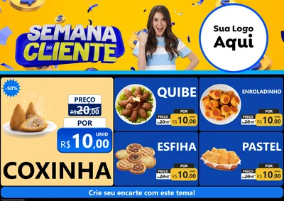 Modelo de Encarte para Encarte A4 Horizontal com o tema Semana do Cliente para Salgadaria