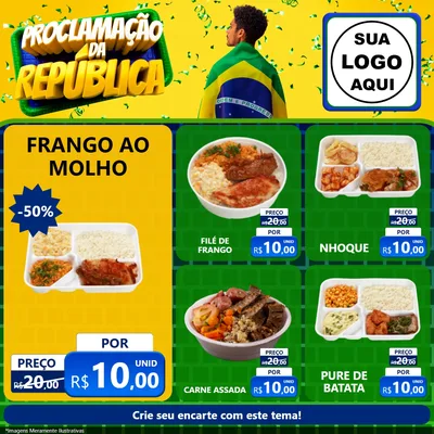 Modelo de Rede Social para Feed Facebook com o tema Proclamação da República para Restaurante