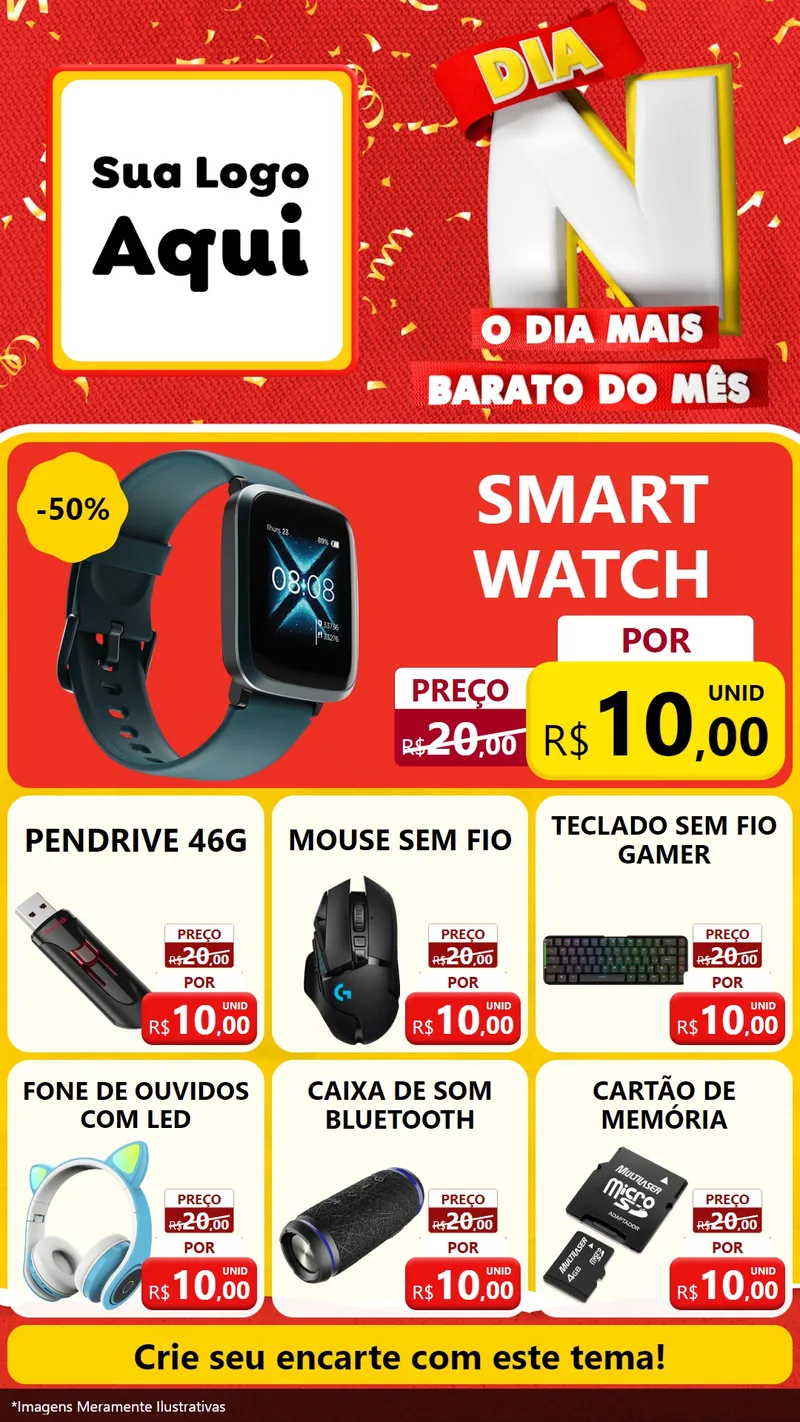 Modelo de Rede Social para Stories com o tema Dia N o Dia Mais Barato do Mês para Informática
