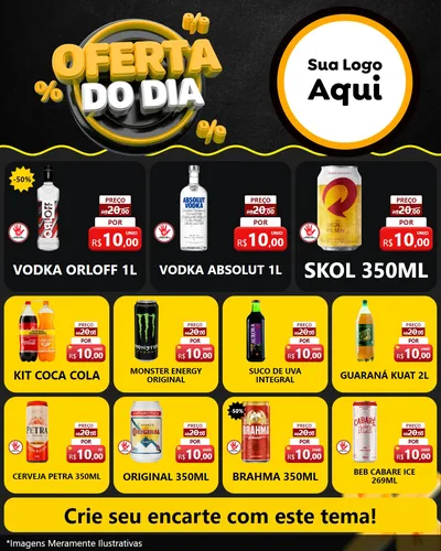 Modelo de Rede Social para Feed Instagram com o tema Oferta Do Dia para Distribuidora de bebidas