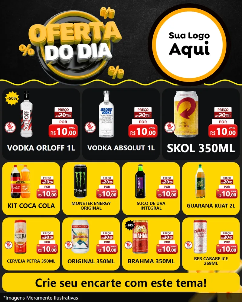 Modelo de Rede Social para Feed Instagram com o tema Oferta Do Dia para Distribuidora de bebidas
