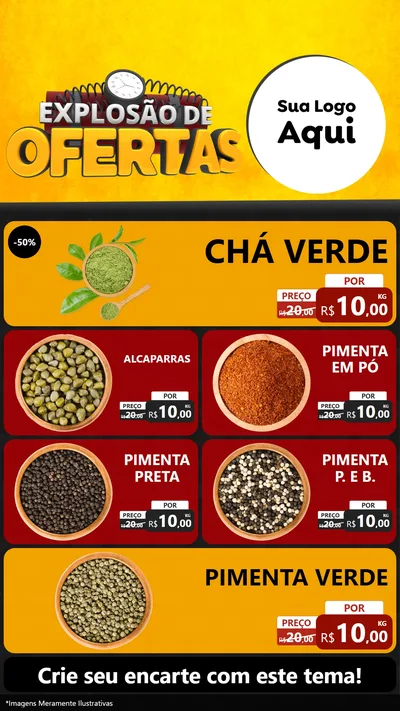 Modelo de TV para TV Vertical com o tema Explosão de Ofertas para Produtos Naturais