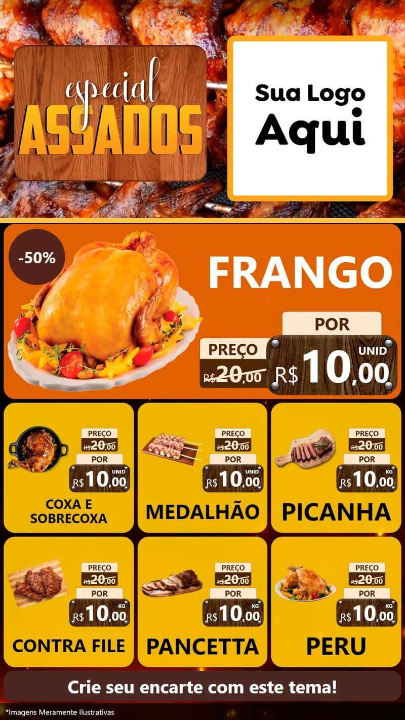 Modelo de Rede Social para Stories com o tema Especial Assados para Assados